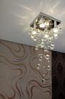 Lustre de Cristal para Sala com 70cm de altura e base de inox espelhado de 20x20cm