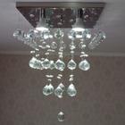 Lustre de cristal para sala , quarto com 40 cm de altura , base de inox espelhado 30x30 cm