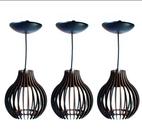 Lustre de Teto Preto: Trio de Luminárias Coquinho - Dac Store