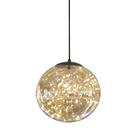 Lustre de vidro de 30CM 20W Moderno Minimalista Amber Transparent Glass Ball Round Loft Lustlier 3000K Restaurante Loft Kitchen Café Bola de Vidro