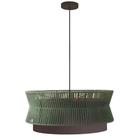 Lustre Gaia 60Cm Corten Fio Macrame Verde Blumenau - Blumenau Iluminacao