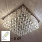 Lustre Glamoroso Para Sala de jantar, Quarto, Closet em Cristal Legitimo 30x30 Com 5 lâmpada G9