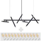 Lustre Grande Slim Moderno Billy PRETA + 12 LED G9 de 5W - Studo 360