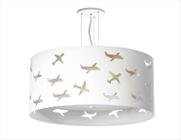 Lustre Infantil Pendente Aviões Duplo - Cru 40X16 - Tom luz