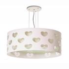 Lustre Infantil Pendente Corações com Cristais 40x16 - Tom Luz Iluminação