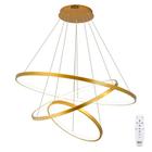 Lustre Led Moderno Pendente Anéis 3 Arco Aro Dourado