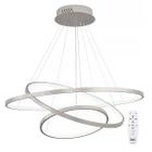 Lustre Led Moderno Pendente Anéis 3 Arco Aro Prata