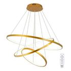 Lustre Led Moderno Pendente Anéis Led 89w 3 Arcos Dourado - Brinovar