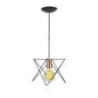 Lustre Luminária Pendente Aramado Star Wireframe 18Cm Preto