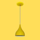 Lustre luminária pendente Sala Cor Amarelo Aluminio