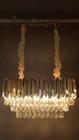 Lustre Metal Dourado com Cristais 80cm 8E14