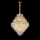 Lustre Moderno Cristais e Bronze 60cm Design Losango Fino Acabamento