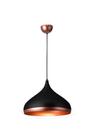 Lustre Para Sala de Jantar Pendente Balcão Cozinha Preto Acabamento Cobre Rose Gold 40cm