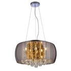 Lustre Para Sala de Jantar Pendente Plafon Vidro e Cristal Legítimo Attractive Âmbar 50cm G9 Lustre Design Moderno Sala Quarto