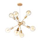 Lustre para Sala Moderno Dourado 8 Lâmpadas Pendente Sputnik