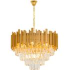 Lustre Pendente 67X50Cm Vana Gold 104 Cristais 6Xe14 Metal - GIMPO