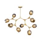 Lustre Pendente 9 Braços E27 107x98cm Dourado com Champanhe