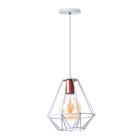 Lustre Pendente Aramado Cristal 24 Cm Aluminio Decorações - IDEALLUME