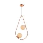 Lustre Pendente Avant Perola Gota Duo 2xG45 Cobre Brilho