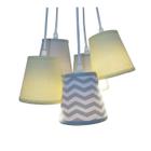 Lustre Pendente Baby Chevron Cinza e Amarelo Bebê