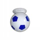 Lustre Pendente Bola de Futebol em vidro kids azul