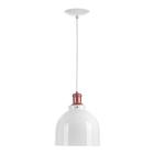 Lustre Pendente Bola Nova De Aluminio Branco Com Cobre