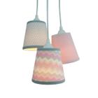 Lustre Pendente Cacho Menina Cor de Rosa Chevron