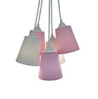 Lustre Pendente Candy Arabescos Rosa e Branco - Crie Casa