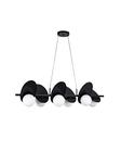 Lustre Pendente Canoa Bola Globo 1 Metro Preto 628 - ILUMINAMUNDO