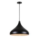 Lustre Pendente Chapéu 32cm Bulge Preto E-27 Bivolt Mak Led