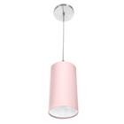 Lustre Pendente Cilindrica De Cupula 14x25cm Rosa - MARRYLUZ