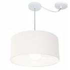 Lustre Pendente Cilíndrico Com Desvio Branco MJ-4230 Para Mesa de Jantar e Estar