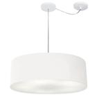 Lustre Pendente Cilíndrico Com Desvio Branco MJ-4262 Para Mesa de Jantar e Estar - Vivare