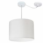 Lustre Pendente Cilíndrico Com Desvio de Centro Vivare Md-4227 Cúpula em Tecido 40x30cm - Bivolt - LUSTRES VIVARE