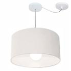 Lustre Pendente Cilíndrico Com Desvio de Centro Vivare Md-4231 Cúpula em Tecido 50x30cm - Bivolt