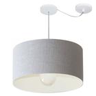 Lustre Pendente Cilíndrico Com Desvio Md-4232 Cúpula em Tecido 55x25cm Rustico Cinza - Bivolt - Vivare