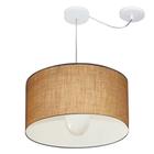 Lustre Pendente Cilíndrico Com Desvio Palha MJ-4229 Para Mesa de Jantar e Estar - Vivare