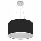 Lustre Pendente Cilíndrico Duplo Md-4123 Cúpula em Tecido 40x25cm Preto - Bivolt