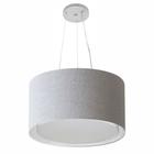 Lustre Pendente Cilíndrico Duplo Md-4123 Cúpula em Tecido 40x25cm Rustico Cinza - Bivolt