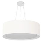 Lustre Pendente Cilíndrico Duplo Md-4125 Cúpula em Tecido 60x25cm Branco - Bivolt