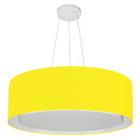 Lustre Pendente Cilíndrico Duplo Md-4126 Cúpula em Tecido 80x30cm Amarelo - Bivolt