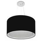 Lustre Pendente Cilíndrico Duplo Md-4299 Cúpula em Tecido 45x30cm Preto - Bivolt