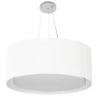 Lustre Pendente Cilíndrico Duplo Md-4303 Cúpula em Tecido 70x30cm Branco - Bivolt