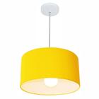 Lustre Pendente Cilíndrico Md-4031 Cúpula em Tecido 40x21cm Amarelo - Bivolt