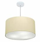 Lustre Pendente Cilíndrico Md-4080 Cúpula em Tecido 60x30cm Algodão Crú - Bivolt