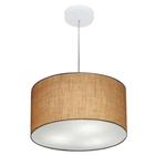 Lustre Pendente Cilíndrico Md-4099 Cúpula em Tecido 40x25cm Palha - Bivolt