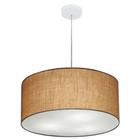 Lustre Pendente Cilíndrico Md-4100 Cúpula em Tecido 50x25cm Palha - Bivolt - Vivare