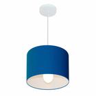 Lustre Pendente Cilíndrico Md-4113 Cúpula em Tecido 30x25cm Azul Marinho - Bivolt