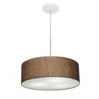 Lustre Pendente Cilíndrico Md-4132 Cúpula em Tecido 40x15cm Café - Bivolt