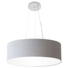 Lustre Pendente Cilíndrico Md-4134 Cúpula em Tecido 50x15cm Rustico Cinza - Bivolt